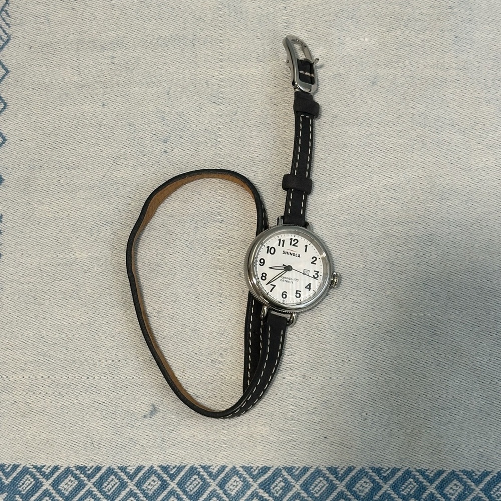 Shinola Birdy Double Wrap Watch Leather Strap - Picture 3 of 5
